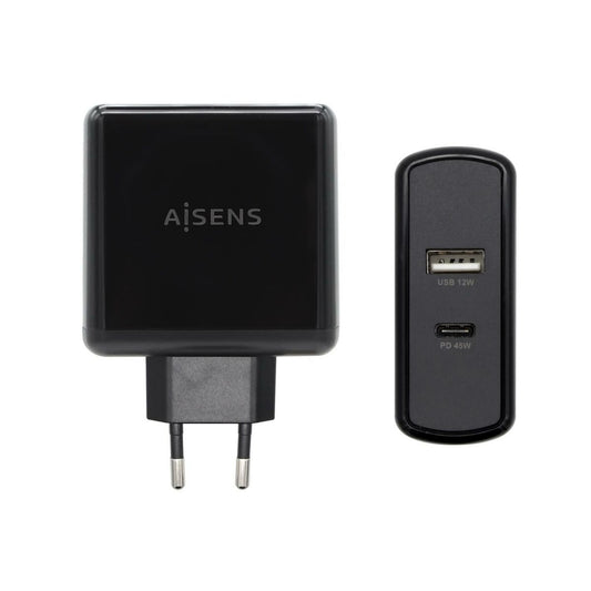 Caricabatterie USB da Parete Aisens ASCH-2PD45A-BK 57 W Nero USB-C
