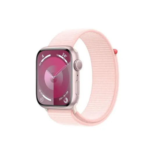 Apple watch series 9 gps cassa 45mm in alluminio rosa con cinturino sport loop rosa confetto ds-market apple watch