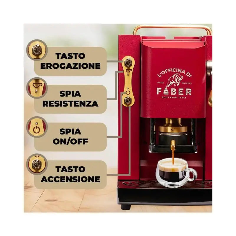 Faber italia procherrybasott macchina per caffè automatica/manuale macchina per caffè a cialde 1,3 l ds - market