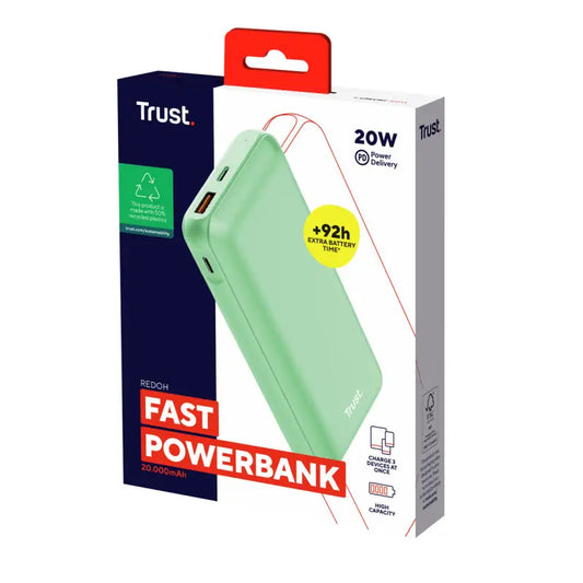 Powerbank trust 25035 verde 20000 mah (1 unità) elettronica comunicazione mobile e accessori powerbank trust 25035