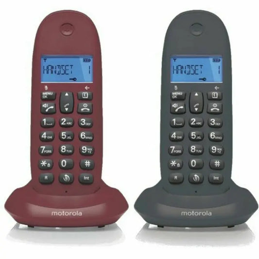 Telefono senza fili motorola lcd dect grigio (ricondizionati a) elettronica telefonia fissa e accessori telefono senza